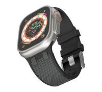 DFAMIN Correa de reloj de goma para Apple Watch, correa de 49 mm, 45 mm, 44 mm, correa de reloj de goma, 10.º 46 mm, 42 mm, correa impermeable(Black Gray,42/4445mm)