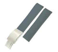 DFAMIN Correa de reloj de silicona de goma de 19mm, 20mm, 21mm, correa de reloj negra y azul para reloj de la serie Longines Master Conquest HydroConquest L3(Gray silver,21mm)