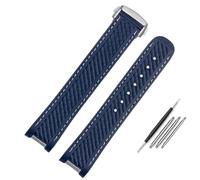 DFAMIN Correa de reloj de silicona de goma de 20 mm y 21 mm para Omega Seamaster 300 AT150 Aqua Terra Ultra Light 8900 Hebilla de acero Pulseras de correa de reloj azul(Blue-silver bucke,20mm)