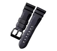 DFAMIN Correa de silicona de repuesto para reloj Panerai, pulsera de goma de 24mm y 26mm, pulsera deportiva resistente al agua(Black-black,24mm)