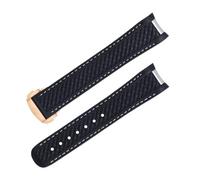 DFAMIN Goma fluorada de extremo curvado para correa Omega Seamaster 300 AQUA TERRA AT150 8900 reloj correa suave reemplazo para hombres(Black 7)