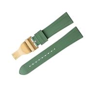 DFAMIN Para correa TUDOR M79360.M79363, hebilla plegable de acero inoxidable, Black Bay 1958 GMT, esfera de 41mm, 22mm, extremo plano, correas de reloj de goma fluorada suave(Green 3)