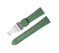 DFAMIN Para correa TUDOR M79360.M79363, hebilla plegable de acero inoxidable, Black Bay 1958 GMT, esfera de 41mm, 22mm, extremo plano, correas de reloj de goma fluorada suave(Green 2)