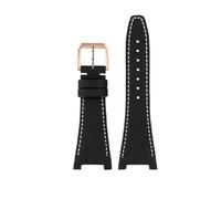 DFAMIN Para IWC Ingenieur Family IW500501 IW378507 Correa de reloj de nailon de alta densidad Pulsera con interfaz cóncava Correas de reloj con parte inferior de cuero de vaca resistente al agua(Black