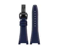 DFAMIN Para IWC Ingenieur Family IW500501 IW378507 Correa de reloj de nailon de alta densidad Pulsera con interfaz cóncava Correas de reloj con parte inferior de cuero de vaca resistente al agua(Blue