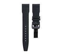 DFAMIN Para IWC SPITFIRE MARK 18 Portugieser Portofino Pilot IW3777 pulsera 20mm 21mm 22mm correas de reloj de cuero de lona de nailon(Black black buckle A,22MM)