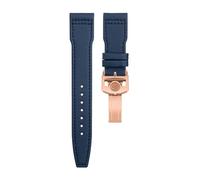 DFAMIN Para IWC SPITFIRE MARK 18 Portugieser Portofino Pilot IW3777 pulsera de nailon lona correas de reloj de cuero 20mm 21mm 22mm(BLUE rose buckle B,21MM)