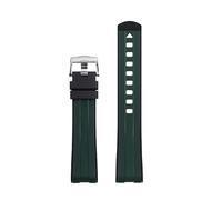 DFAMIN Para Omega Seamaster Diver 300 300 m Speedmaster Aqua-terra 150 m AT150 Speedmaster Moonwatch Professional 42 mm Correa de caucho con hebilla de acero con extremo curvado(Black Green 4)