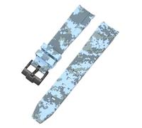 DFAMIN Para Omega Swatch MoonSwatch extremo curvado pulsera de goma de silicona hombres mujeres deporte reloj banda accesorio 20mm(Mosaic baby blue02)