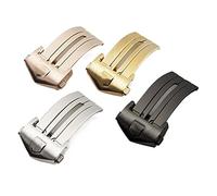 DFAMIN Para Tag Heuer CARRERA AQUARACER 18 mm 20 mm Cierre de reloj plegable de acero inoxidable(Black,18mm)