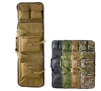 DFANCE Bolsa para Doble Rifle Escopeta Airsoft,Bolsa Táctica Funda para Arma Funda para Transporte de Armas para Rifles Pistolas Municiones,Accesorios para Armas de Fuego,94cm,Khaki