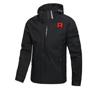 DFARYUP Chaqueta de primavera hombre Team Rocket Beach Militar, Cortavientos y transpirable, perfecta para el trabajo, ocio todo tipo salidas, óptima(Black,2XL)