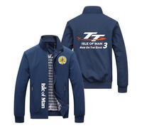 DFARYUP Chaqueta universitaria hombre Isle of Man Motorsport Fan, Cortavientos y transpirable al máximo, adecuada para el entretiempo, ciudad y actividades casuales, óptima(Blue,6XL)