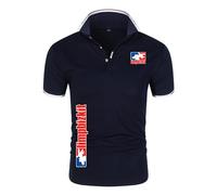 DFARYUP Polos Hombre Nu-Metal & Rap Metal Enthusiast, Camiseta de Vestir, Suave y Cómoda, Ideal para Deportes, Golf y Ropa Informal, Fitness(Dark Blue,XXL)
