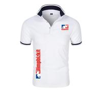 DFARYUP Polos Hombre Nu-Metal & Rap Metal Enthusiast, Camiseta de Vestir, Suave y Cómoda, Ideal para Deportes, Golf y Ropa Informal, Fitness(White,L)
