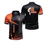 DFARYUP Polos hombre Para FOR THE HOR-DE, Slim Fit Camiseta Deporte Golf Poloshirt, Ideal para deportes, golf y ropa informal, fitness(Orange,S)