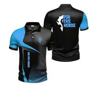 DFARYUP Polos Hombre para FOR The HOR-DE, Slim Fit Camiseta Deporte Golf Poloshirt, Ideal para Deportes, Golf y Ropa Informal, Fitness(Blue,L)