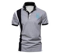 DFARYUP Polos hombre Para FOR THE HOR-DE, Slim Fit Camiseta Deporte Golf Poloshirt, Ideal para viajes informales, ropa ligera, fitness(Grey,L)