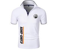 DFARYUP Transpirable Camiseta Po.lo Shirt C.a.n-a.m, Golf Po.los Hombre, Per.fecto Para Salidas De Fin De Semana, fitness(White,XXL)