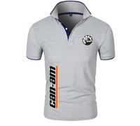 DFARYUP Transpirable Camiseta Po.lo Shirt C.a.n-a.m, Golf Po.los Hombre, Per.fecto Para Salidas De Fin De Semana, fitness(Light Grey,XL)
