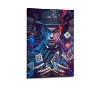 DFBDJASD Póster decorativo de mago con tarjeta del lado oscuro, lienzo para pared e impresión artística moderna para decoración de dormitorio familiar, 20 x 30 cm