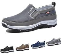 Dfcdcoo Mocasines ortopédicos de viaje transpirables, ortopédicos de viaje Plimsolls Cna Trop, soporte de arco para hombre (gris, 43)