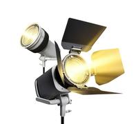 DFCINE Lente Fresnel 10X con Montura Bowens y Puertas Abatibles, Ángulo de Haz Ajustable 10-45°, Modificador de Foco para Luces COB ≤600W, Control Cinematográfico de Luz para Cine y Estudio