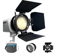 DFCINE Lente Fresnel 10X con Montura Bowens y Puertas de 4 Hojas, Haz Ajustable 10°-45°, Zoom con Enfoque Trasero para Luces COB ≤200W, Moldeado de Luz Cinematográfico para Cineastas