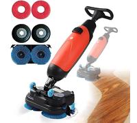 Dfdieratve Cabezal Doble Eléctrica Fregona, Aspiradora Lavadora de Suelos Sin Cable, 2 Cepillos Rotativos 360°, Sistemas de Empuje, para Limpieza de Azulejos en Áreas Comerciales y Domésticas