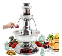 Dfdieratve Fuente de Fiesta de 3 Niveles para Vino, Champán y Jugos, Dispensador Eléctrico de 3.5L con Calentador Ajustable 0-100°C, Eventos y Reuniones Familiares