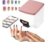 Dfdieratve Impresora Uñas, Máquina para Decoración Uñas, Reconocimiento Inteligente de Bordes, Impresión Rápida en 10 Segundos, Control de Impresora Uñas DIY Mediante Aplicación Móvil