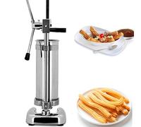 Dfdieratve Manual Churrera Churros Filler Maker, 3L Vertical Spanish Churros Maker, Spanish Donut Churrera Churro Maker Machine con 5 Boquillas para TuberíAs, para Delicatessen, Hogar y Cocina