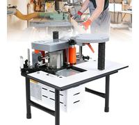 Dfdieratve MáQuina de Bandas de Cantos, MáQuina de Bandas de Cantos para CarpinteríA, Curva Recta, Recubrimiento de Doble Cara, Pegamento, Velocidad de Bandas de Cantos Ajustable de 0 a 6 M/Min