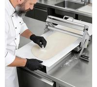 Dfdieratve Máquina Laminadora Manual de Laminación de Masa, Rodillo de Masa de Acero Inoxidable, Grosor Ajustable para Panadería Doméstica y Comercial, Masa de Pizza 90x40cm