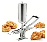 Dfdieratve Máquina Manual para Inyectar Crema ±1g, Depósito 5L, Rellena Berlinesas, Donuts, Churros con Mermelada, Chocolate, Crema Pastelera,para Cafetería, Pastelería, Restaurante Longbeak