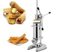 Dfdieratve Máquina para Hacer Churros Manual, 3L Comercial Español Donut Churrera Churro Maker Machine con 5 Moldes, Máquina de Churrera Española Vertical de Acero Inoxidable, Máquina de llenado