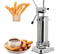 Dfdieratve Máquina para Hacer Churros Manual, Máquina para Hacer Rellenos de Churros, Máquina para Hacer Churros de Rosquillas Españolas Manual Comercial de 3L, 5 Tipos de Moldes