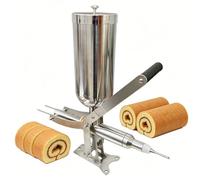 Dfdieratve Máquina para Rellenar Crema y Mermelada 5,28Qt, Dosificador Manual ±1g,para Berlinesas, Buñuelos, Profiteroles, Inyector de Crema Pastelera, Nutella, Crema de Cacahuete shortbeak