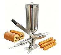 Dfdieratve Máquina para Rellenar Profiteroles y Donuts ±1g, Inyecta Crema Pastelera, Mermelada, Chocolate, Depósito 5L en Acero, para Pastelería, Cafetería, Food Truck, Hogar shortbeak
