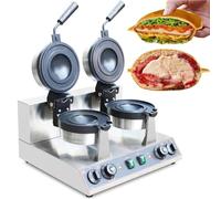 Dfdieratve Panini Press Brioche Burger Comercial Eléctrico Krapfen Calentador Helado Panini Donut Donut Pan Máquina Krapfen Warmer Helado Brioche Burger Maker,Two Head