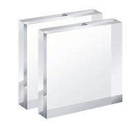 DFDPAXL 2 Piezas De Bloques Acrílicos De 50 × 200 Mm, Cubos Transparentes Pulidos con Un Grosor De 10-40 Mm para Exposiciones De Artículos De Colección Y Presentación De Productos,50×200×35mm