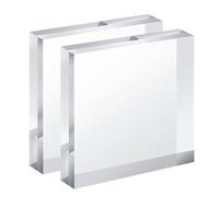 DFDPAXL 2 Piezas De Bloques Acrílicos De Alta Transparencia, Cubos Acrílicos Cuadrados De 50 × 100 × 10 Mm - 50 × 100 × 40 Mm Adecuado para La Base del Soporte De Escaparate,50×100×15mm