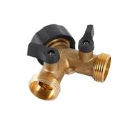 dfEDRd Conector Doble para Manguera, Adaptador de Conector válvula Y latón Macizo, Distribuidor Agua 2 uds., Rosca 3/4 Pulgadas