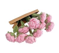 dfEDRd Flores de Punto, 1 Uds. Romántico Tejido Rosa Flor Coloreada for Siempre Flores DIY Lana Crochet Ramo decoración de Fiesta(2)