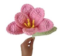 dfEDRd Flores de Punto, Ramo de Tulipanes Artificiales Hechos a Mano, Hilo algodón, Flores Falsas Ganchillo for decoración Mesa Boda y hogar(A)