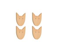 dfEDRd Pomos y tiradores de madera para cajones, Pack de 4 tiradores for muebles madera, diseños cabezas animales, 65x55x30mm(Dog Head)