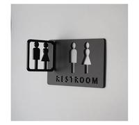 dfEDRd Señales de Aseo: WC, Hombres y Mujeres, El WC Femenino Masculino del retrete Firma tamaños múltiples Soporte Lateral 3D(20x12cm)