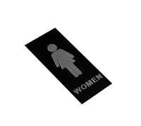 dfEDRd Señales de Aseo: WC, Hombres y Mujeres, Letrero de Pared for Puerta baño Rectangular Negro for Hombres y Mujeres 20x9 cm(Women)