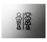 dfEDRd Señales de Aseo: WC, Hombres y Mujeres, Letrero for Inodoro, Puerta de baño, Multicolor, Varios tamaños(16,Black 25x16cm)