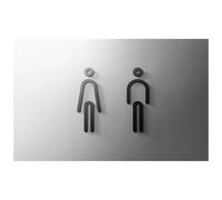 dfEDRd Señales de Aseo: WC, Hombres y Mujeres, Letreros de baño Masculinos y Femeninos, Varios tamaños, Multicolor(14,25x16cm Black)